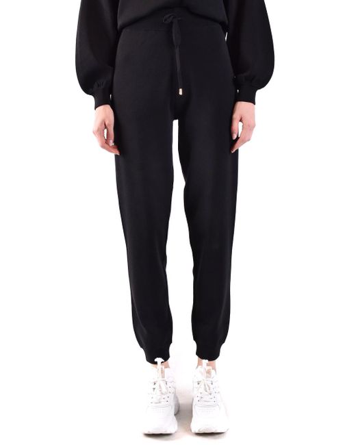 Pinko Black Drawstring Fleece Joggers