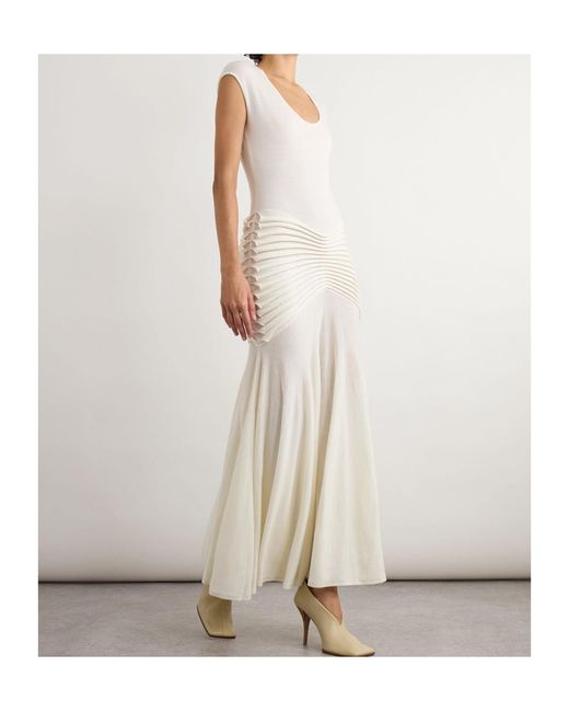 Alaïa White Pleated Dress