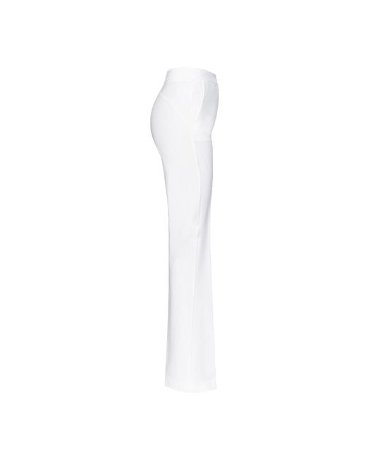 Pinko White Straight-Leg Slim-Fit Trousers