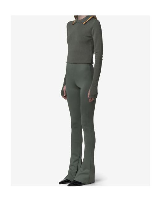 K-Way Gray Flaggy Scuba Sculpted Flared Sport Trousers