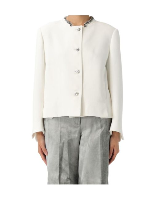 Ermanno Scervino White Long Sleeve Casual Jacket