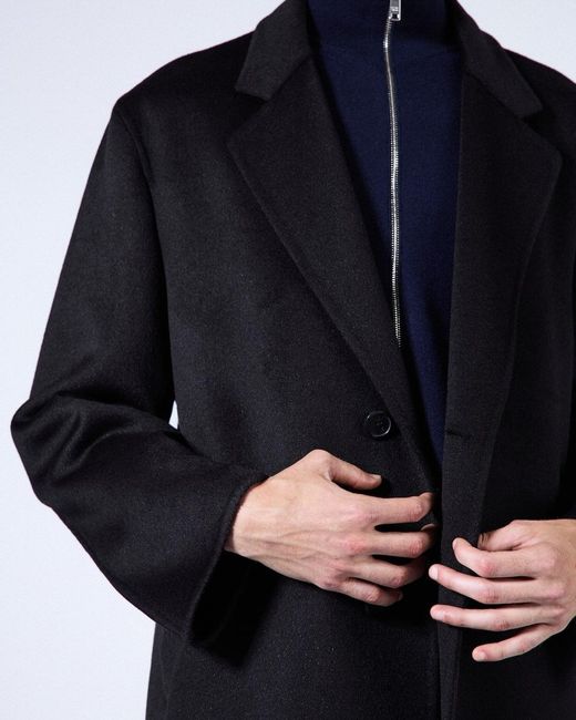 Prada Black Single-Breasted Wool, Angora And Cashgora Coat for men