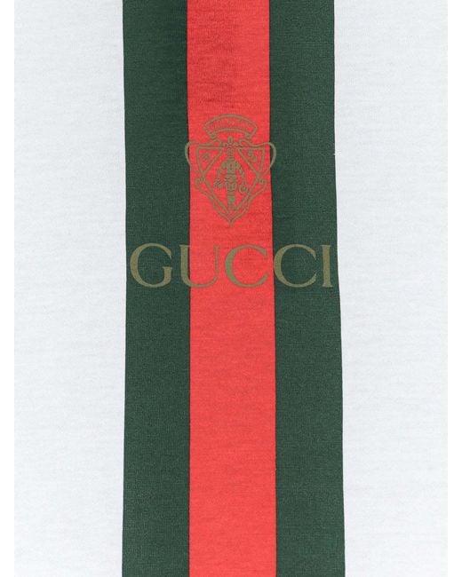 Gucci White Vertical Stripe T-Shirt for men