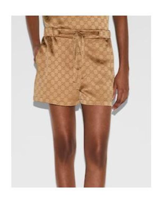 Gucci Natural Satin Short Shorts