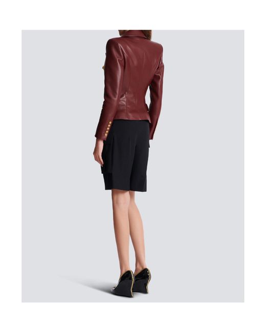 Balmain Purple 6-Button Collared Jacket