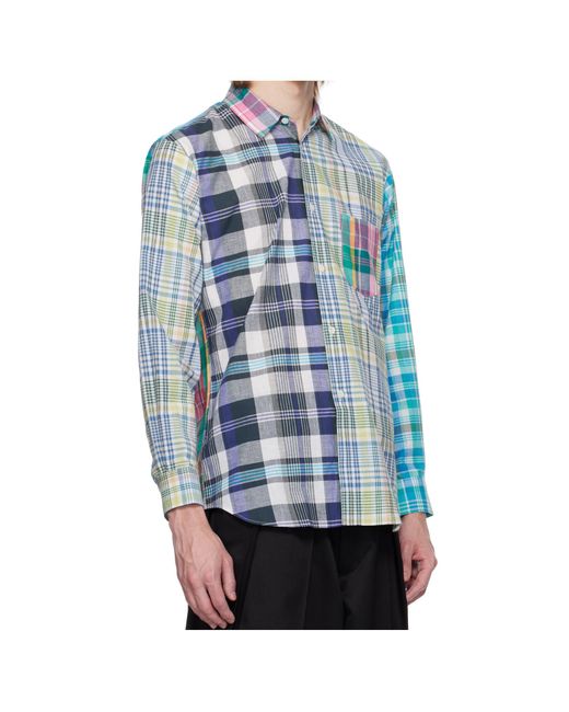 Comme des Garçons Blue Multi Tartan Shirt for men