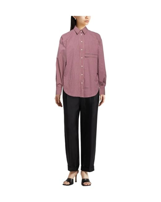 Brunello Cucinelli Pink Patterned Shirts Blouses