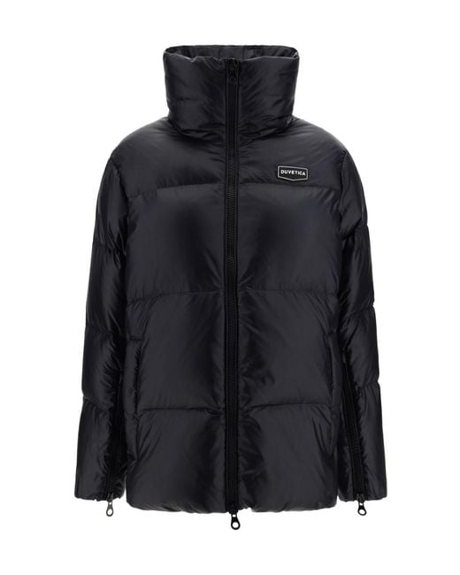 Duvetica Black Hooded Quilted Jacket for men