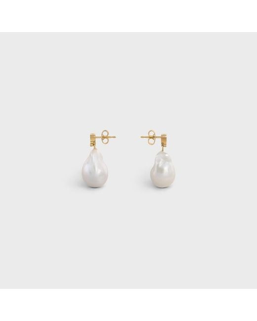 Céline White Baroque Triomphe Earrings