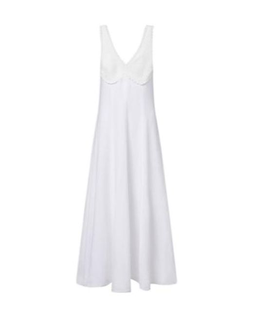 Polo Ralph Lauren White Crocheted Linen Midi Dress