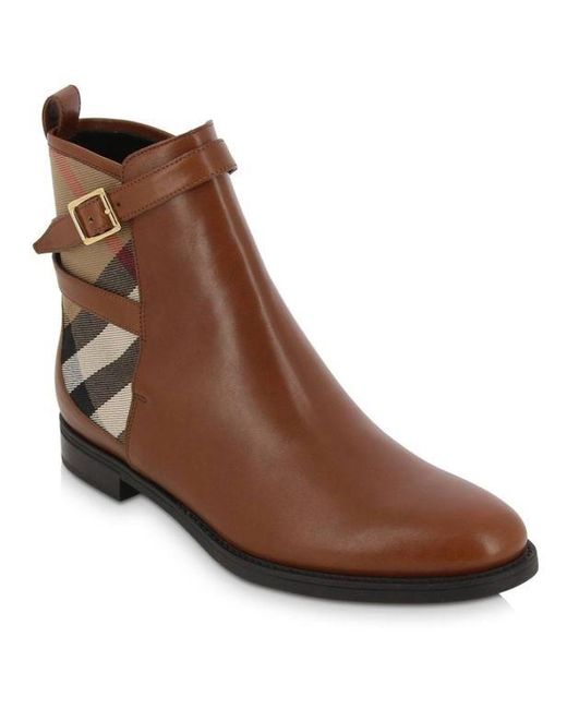 Burberry Brown Logo Short Boots