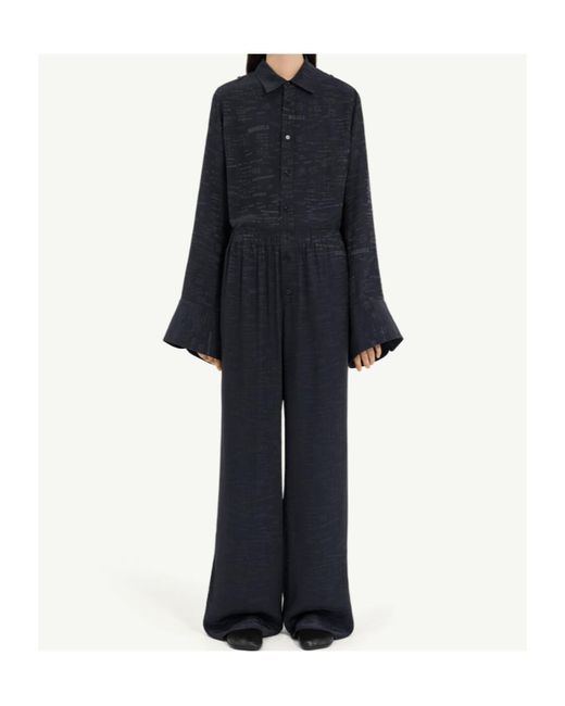 MM6 by Maison Margiela Blue Satin Pants