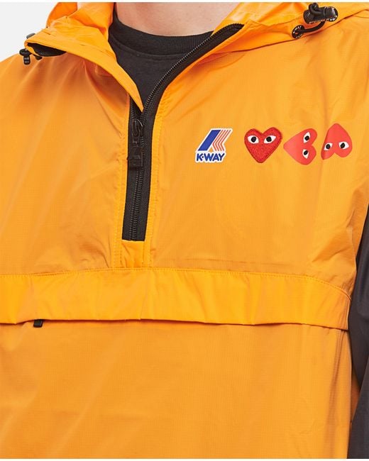 COMME DES GARÇONS PLAY Orange Logo Hooded Casual Jacket for men