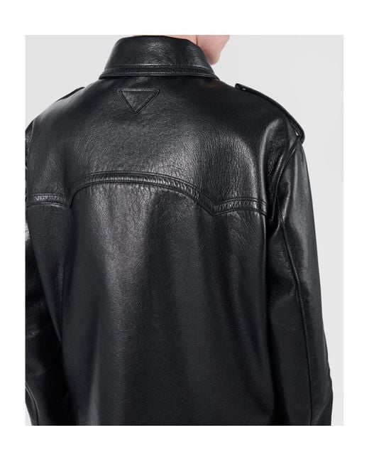 Prada Black Leather Biker Jacket