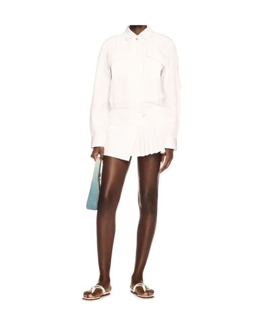 Off-White c/o Virgil Abloh White Savana Poplin Mini Dress
