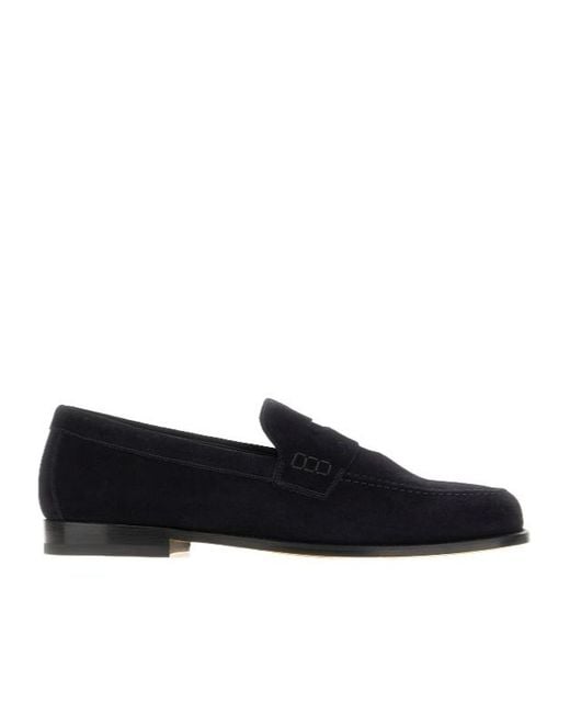 Doucal's Black Almond Toe Loafers for men