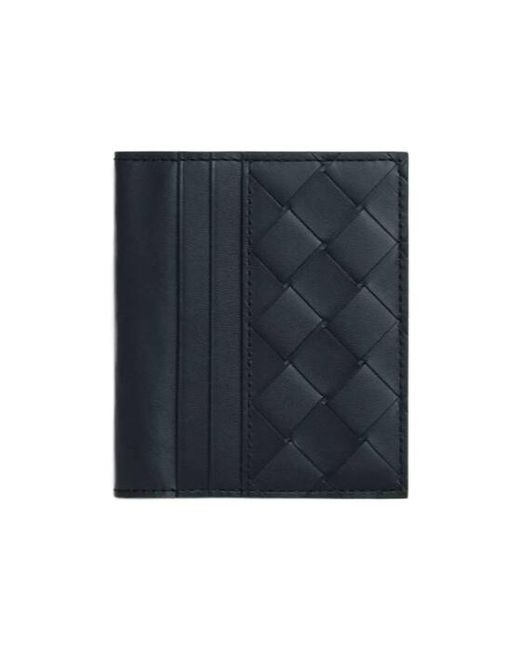 Bottega Veneta Blue Intrecciato Bill Wallet for men