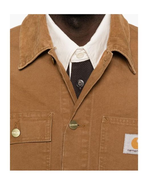Carhartt Brown Logo Patch Michigan Coat for men