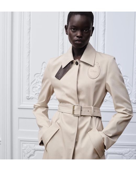 Dior Natural Médaillon Embroidered Trench Coat
