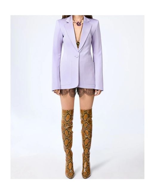 Nina Ricci Purple Crepe Satin Blazer