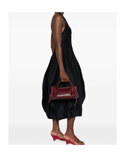 Hereu Purple Ruched Leather Tote Bag