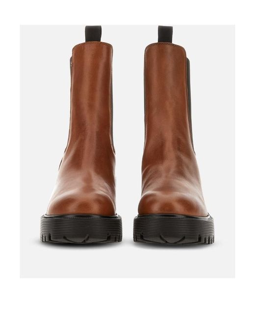 Hogan Brown High-Heeled Boots