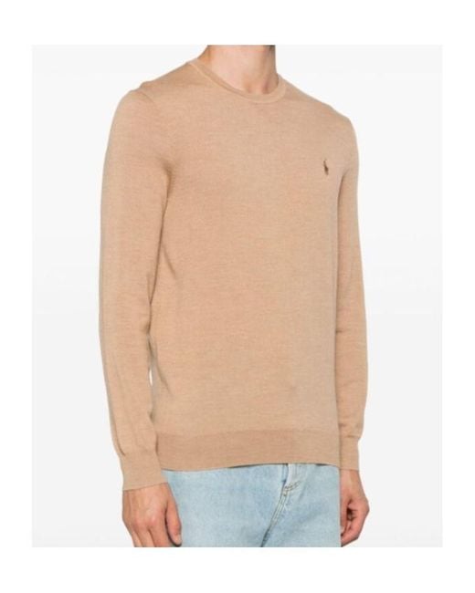 Polo Ralph Lauren Natural Logo Embroidered Crewneck Jumper for men