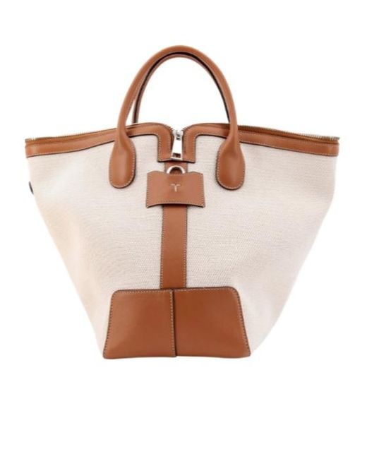 Tod's Brown Logo Patch Shoulder Bag