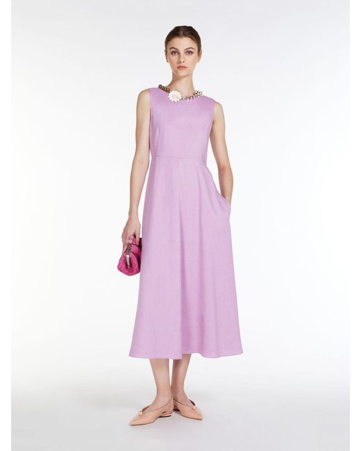 Weekend by Maxmara Purple Round Neck Dress