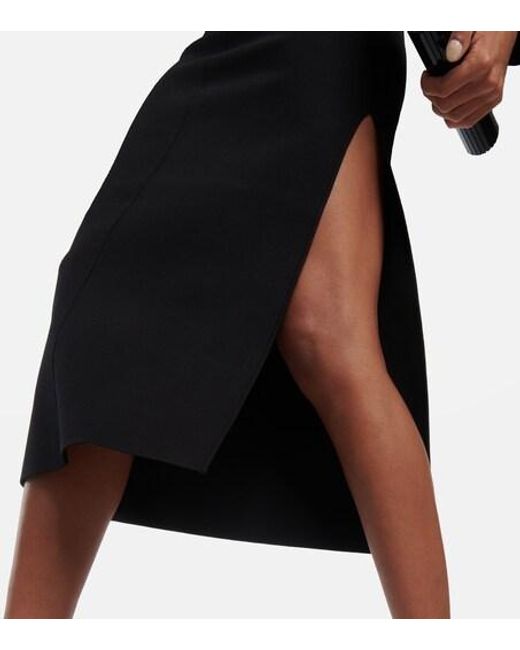 Galvan Black Aphrodite Off-Shoulder Midi Dress