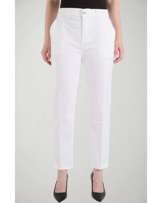 Liu Jo White Logo-Patch Trousers