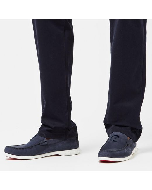 Christian Louboutin Blue Tassel Suede Loafers for men