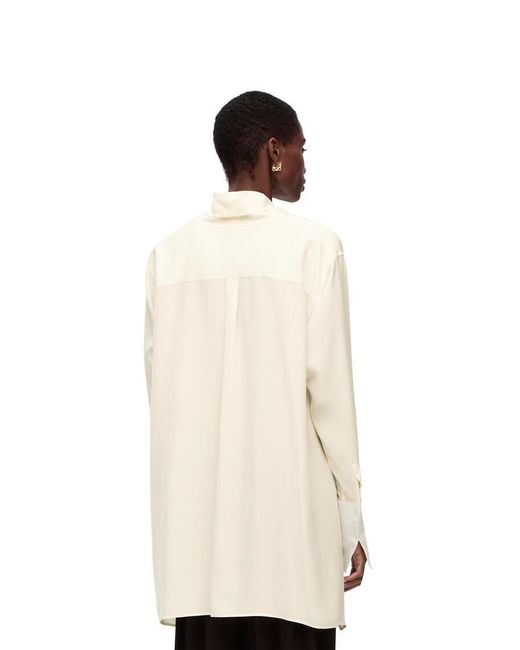 Loewe White Anagram Lavaliere Blouse