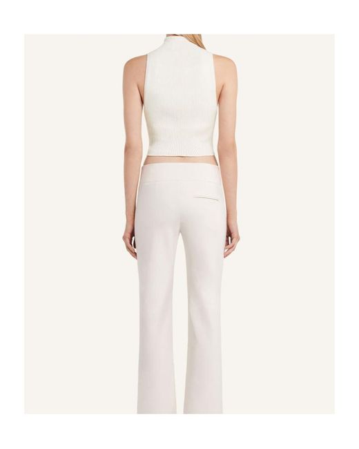 Courreges White Courrèges Mock-Neck Cropped Ribbed Tank Top