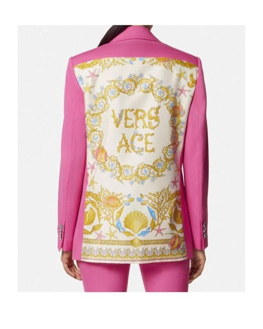 Versace Pink Single-Breasted Tailored Blazer