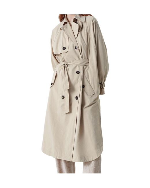 Brunello Cucinelli Natural Buttoned Trench Coat