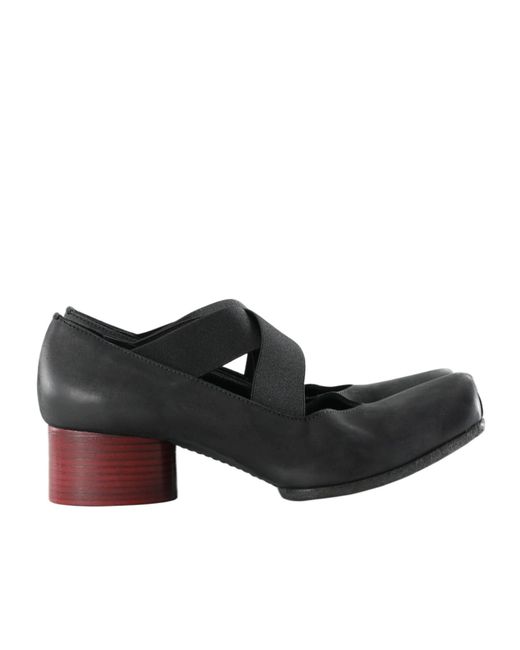 Uma Wang Black Square-Toe Ballet Flats