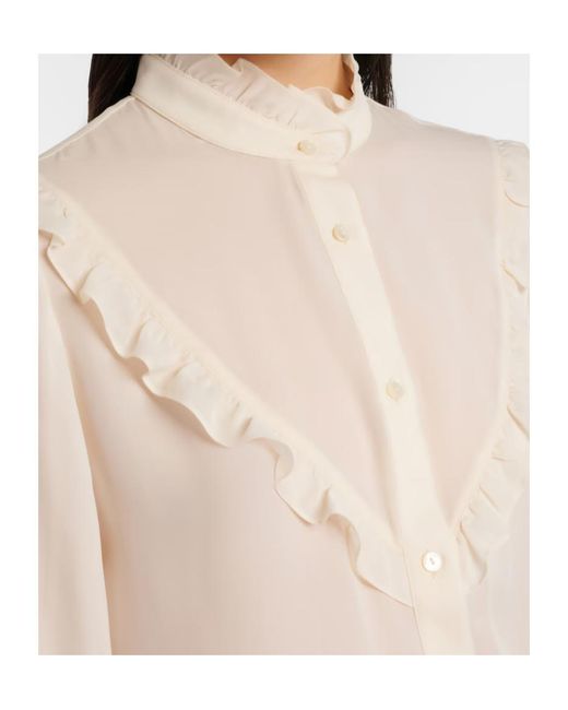Nili Lotan White Ruffled Shirt