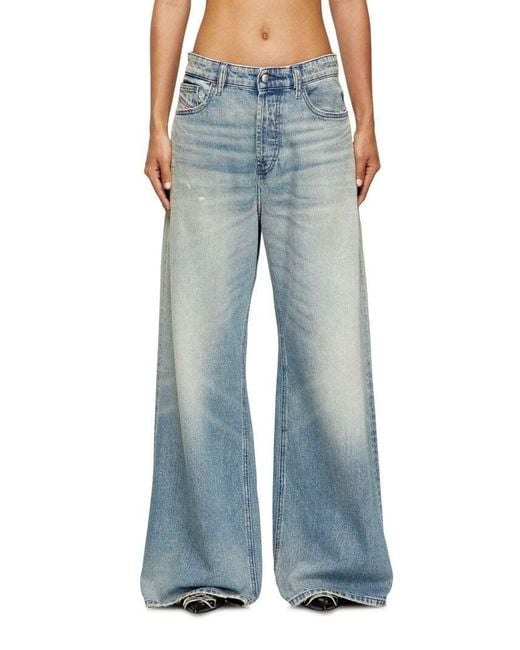 DIESEL 1996 D-Sire 0Dbec Distressed Relaxed Jeans in Blue | Lyst
