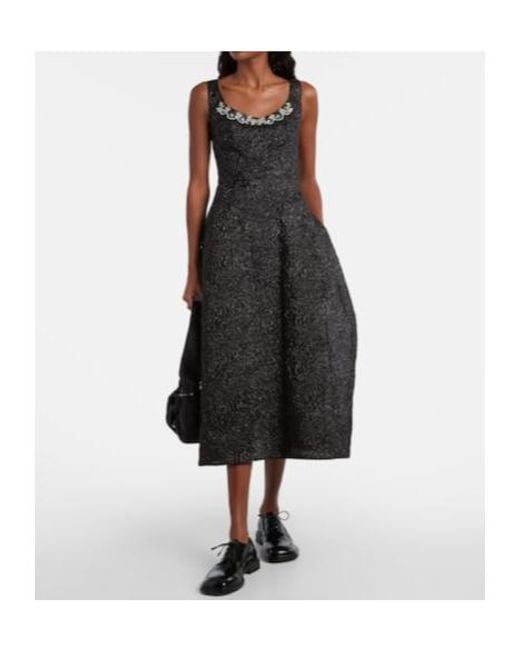 Simone Rocha Black Embellished Lamé Cocktail Dress