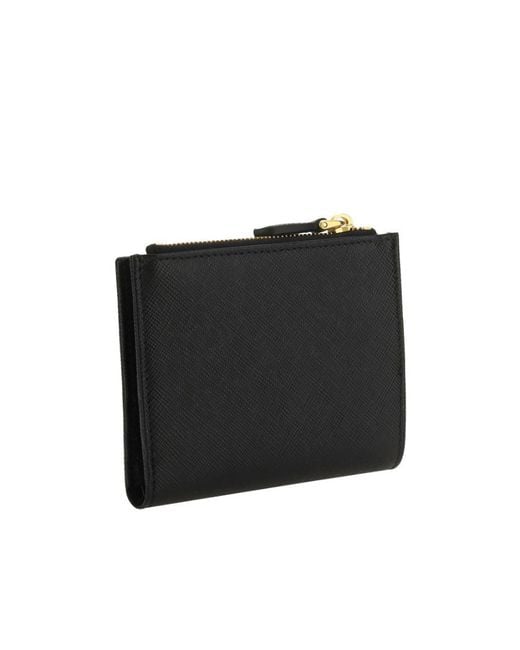 Prada Black Logo Plaque Small Wallet