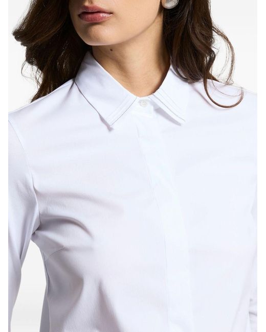 Peserico White Point-Collar Cotton Shirt
