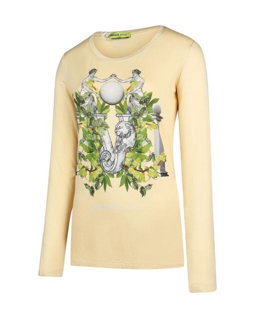 Versace Multicolor T-Shirt With Round Neck And Long Sleeves