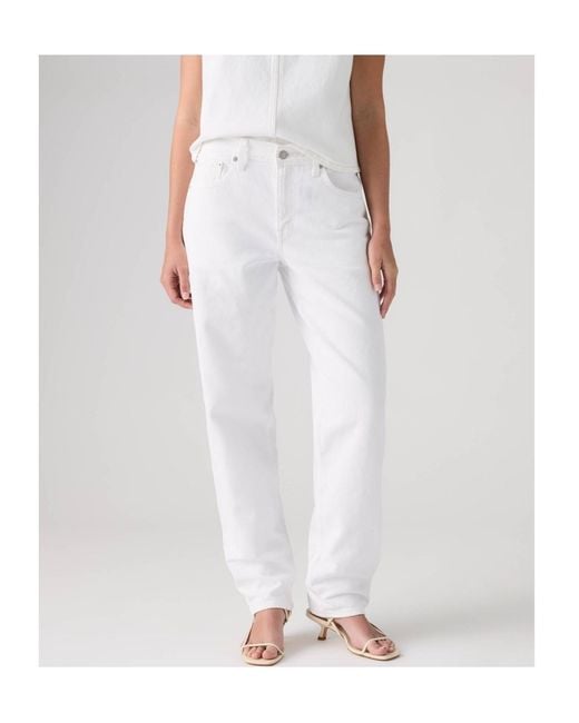 Levi's White Loose Taper Jeans