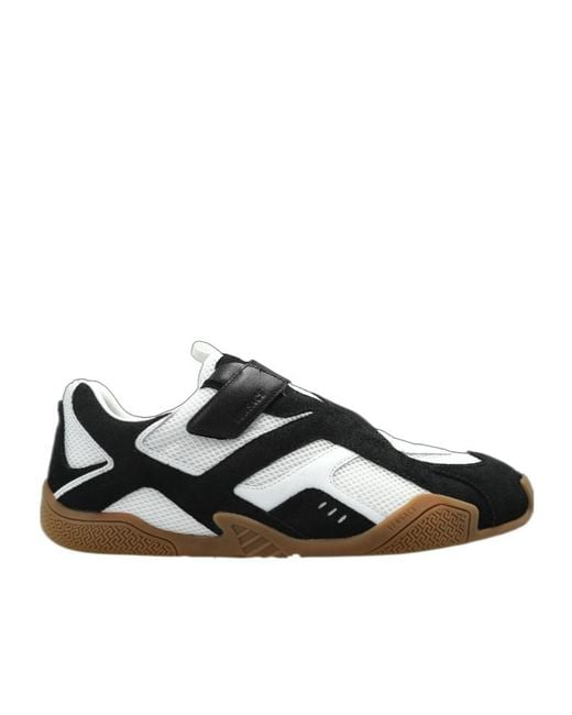 Versace Black Cross-Over Strap Panelled Sneakers for men
