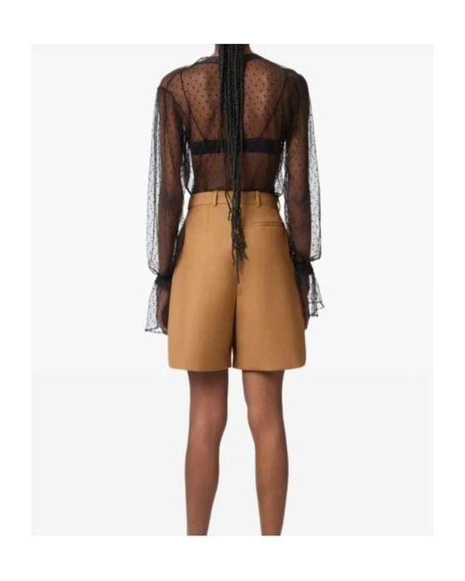 Nina Ricci Brown Highwaisted Shorts With Folds