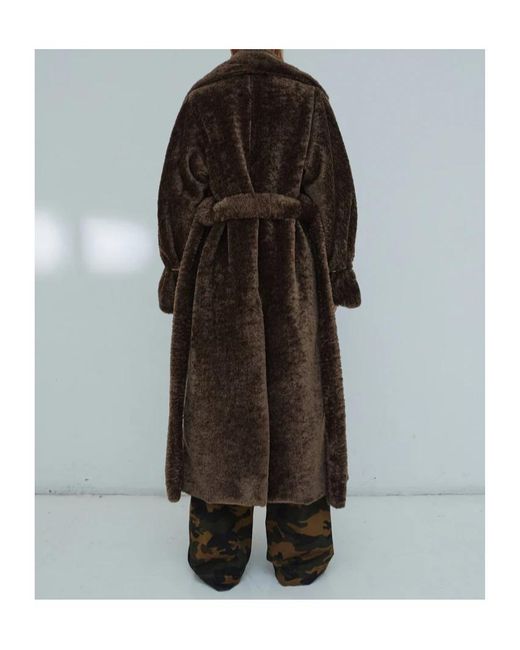 DARKPARK Black Madison Belted Faux Fur Coat for men