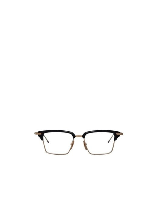 Thom Browne White Eyewear Rectangular Frame Glasses for men