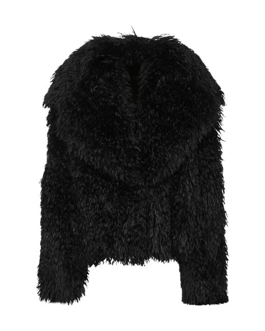 Amen Black Textured Shaggy Jacket
