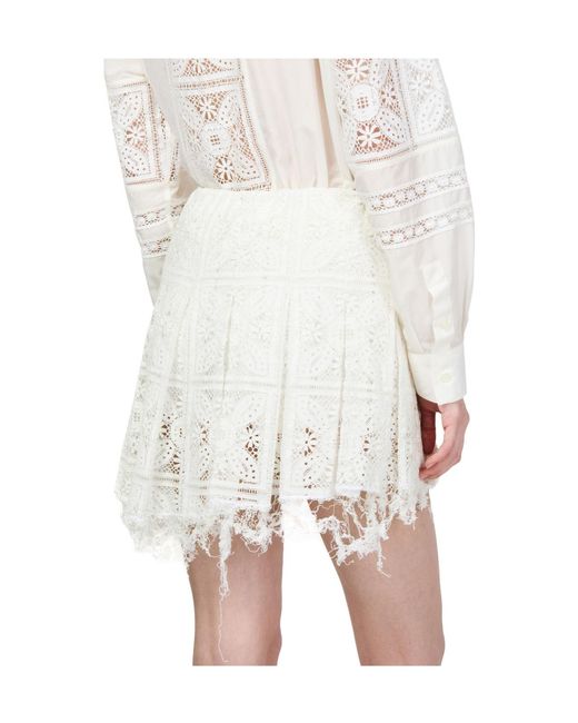 Loewe White Cotton Mini Skirt